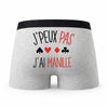 Caleçon Manille - Humour Boxer Gris Idée Cadeau Passion
