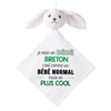Doudou Bébé Lapin Humour Bretons Gaze de Coton Cadeau Baby Shower