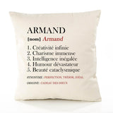 Housse de Coussin Premium Armand Définition - Coton Canvas Fairtrade Beige Idée Cadeau Décoration Canapé