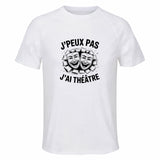 Maillot de Sport Homme Theatre J'peux Pas - T-Shirt Respirant Polyester Manches Courtes - Cadeau Sportif Anniversaire Noël Fête des Pères