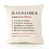 Housse de Coussin Premium Jean-Patrick Définition - Coton Canvas Fairtrade Beige Idée Cadeau Décoration Canapé 40x40