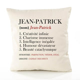 Housse de Coussin Premium Jean-Patrick Définition - Coton Canvas Fairtrade Beige Idée Cadeau Décoration Canapé 40x40