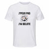 Maillot de Sport Homme Belote J'peux Pas - T-Shirt Respirant Polyester Manches Courtes - Cadeau Sportif Anniversaire Noël Fête des Pères