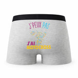 Caleçon Motocross - Humour Boxer Gris Idée Cadeau Passion
