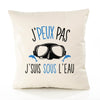 Housse de Coussin Premium apnée sous l'eau Version Blanc - Coton Canvas Fairtrade Beige Idée Cadeau Décoration Canapé