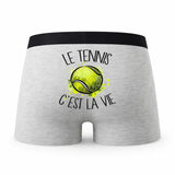 Caleçon C Est La Vie Blanc - Humour Boxer Gris Passion Idée Cadeau