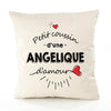 Housse de Coussin Premium Angelique d'amour - Coton Canvas Fairtrade Beige Idée Cadeau Décoration Canapé 40x40