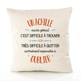 Housse de Coussin Premium Un Achille Aussi génial - Coton Canvas Fairtrade Beige Idée Cadeau Décoration Canapé
