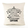 Housse de Coussin Premium Capitaine Grand cru - Coton Canvas Fairtrade Beige Idée Cadeau Décoration Canapé