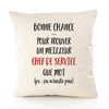 Housse de Coussin Premium Chef de Service ça n'existe Pas Homme - Coton Canvas Fairtrade Beige Idée Cadeau Décoration Canapé