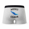 Caleçon Merci Coach - Humour Boxer Gris Passion Sport Idée Cadeau