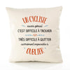 Housse de Coussin Premium Un Cycliste Aussi génial - Coton Canvas Fairtrade Beige Idée Cadeau Décoration Canapé