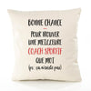 Housse de Coussin Premium Coach Sportif ça n'existe Pas - Coton Canvas Fairtrade Beige Idée Cadeau Décoration Canapé