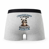 Caleçon Leducateur Sportif Panda Grain - Humour Boxer Gris Idée Cadeau