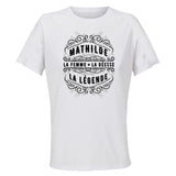 Maillot de Sport Femme Mathilde2 Copie Deesse Legende Noire - T-Shirt Respirant Polyester Manches Courtes - Cadeau Sportive Anniversaire Noël Fête des Mères