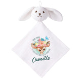 Doudou Bébé Lapin Camille Yeux Biche Cadeau Naissance Fille Nouveau Né