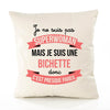 Housse de Coussin Premium Bichette Superwomen - Coton Canvas Fairtrade Beige Idée Cadeau Décoration Canapé