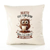 Housse de Coussin Premium Juliette Chouette Grain - Coton Canvas Fairtrade Beige Idée Cadeau Décoration Canapé 40x40