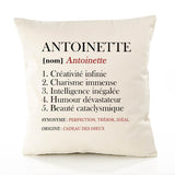 Housse de Coussin Premium Antoinette Définition - Coton Canvas Fairtrade Beige Idée Cadeau Décoration Canapé