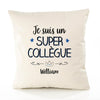 Housse de Coussin Premium William Un Super Collègue - Coton Canvas Fairtrade Beige Idée Cadeau Décoration Canapé