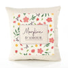 Housse de Coussin Femme Maryline d'amour Motif Floral déco Salon canapé Chambre Cadeau Femme Anniversaire noël Coussin décoratif Motif Floral