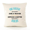 Housse de Coussin Premium Une Badiste Formidable - Coton Canvas Fairtrade Beige Idée Cadeau Décoration Canapé