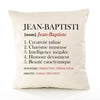 Housse de Coussin Premium Jean-Baptiste Définition - Coton Canvas Fairtrade Beige Idée Cadeau Décoration Canapé 40x40