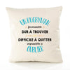 Housse de Coussin Premium Un Rugbyman Formidable - Coton Canvas Fairtrade Beige Idée Cadeau Décoration Canapé