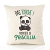 Housse de Coussin Premium Priscillia Pas Touche Panda - Coton Canvas Fairtrade Beige Idée Cadeau Décoration Canapé 40x40
