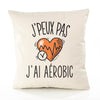 Housse de Coussin Premium aérobic Version Blanc - Coton Canvas Fairtrade Beige Idée Cadeau Décoration Canapé