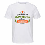 Maillot de Sport Homme Meilleur Jean-Michel Super Pouvoir Cadeau Anniversaire Noël Fête des Pères T-Shirt Respirant Polyester