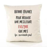 Housse de Coussin Premium Evelyne ça n'existe Pas - Coton Canvas Fairtrade Beige Idée Cadeau Décoration Canapé