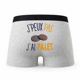 Caleçon Palet - Humour Boxer Gris Idée Cadeau Passion