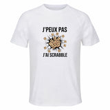 Maillot de Sport Homme Scrabble J'peux Pas - T-Shirt Respirant Polyester Manches Courtes - Cadeau Sportif Anniversaire Noël Fête des Pères