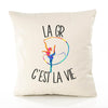 Housse de Coussin Premium Gymnastique Rythmique - Coton Canvas Fairtrade Beige Idée Cadeau Décoration Canapé 40x40