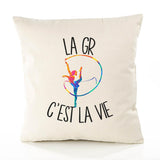 Housse de Coussin Premium Gymnastique Rythmique - Coton Canvas Fairtrade Beige Idée Cadeau Décoration Canapé 40x40