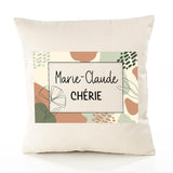Housse de Coussin Femme Marie-Claude Chérie Design Graphique déco Salon canapé Chambre Cadeau Femme Anniversaire noël Coussin décoratif Motif Floral