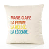 Housse de Coussin Premium Marie-Claire la Déesse la Légende Vintage - Coton Canvas Fairtrade Beige Idée Cadeau Décoration Canapé