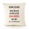 Housse de Coussin Premium Jean-Michel ça n'existe Pas Homme - Coton Canvas Fairtrade Beige Idée Cadeau Décoration Canapé 40x40