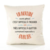 Housse de Coussin Premium Un Nordine Aussi génial - Coton Canvas Fairtrade Beige Idée Cadeau Décoration Canapé
