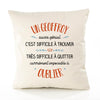 Housse de Coussin Premium Un Geoffroy Aussi génial - Coton Canvas Fairtrade Beige Idée Cadeau Décoration Canapé