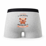 Caleçon Le Ramoneur Caractère de Cochon - Humour Boxer Gris Idée Cadeau