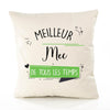 Housse de Coussin Premium Meilleur Mec de Tous Les Temps 2 - Coton Canvas Fairtrade Beige Idée Cadeau Décoration Canapé