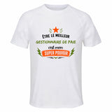 Maillot de Sport Homme Meilleur Gestionnaire de paie Super Pouvoir Cadeau Anniversaire Noël Fête des Pères T-Shirt Respirant Polyester