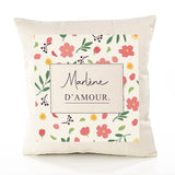 Housse de Coussin Femme Marlène d'amour Motif Floral déco Salon canapé Chambre Cadeau Femme Anniversaire noël Coussin décoratif Motif Floral