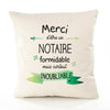 Housse de Coussin Premium Merci Notaire Inoubliable - Coton Canvas Fairtrade Beige Idée Cadeau Décoration Canapé