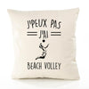 Housse de Coussin Premium Beach Volley 2 Version Blanc - Coton Canvas Fairtrade Beige Idée Cadeau Décoration Canapé