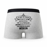 Caleçon Medecin Ministère de la Magie - Humour Boxer Gris Idée Cadeau