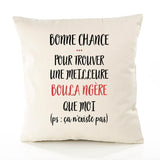 Housse de Coussin Premium BouLa ngère ça n'existe Pas - Coton Canvas Fairtrade Beige Idée Cadeau Décoration Canapé