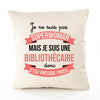 Housse de Coussin Premium bibliothécaire Superwomen - Coton Canvas Fairtrade Beige Idée Cadeau Décoration Canapé